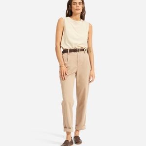 Everlane Relaxed Lightweight 98% Cotton Chino Pants In The Color Ash Brown 12